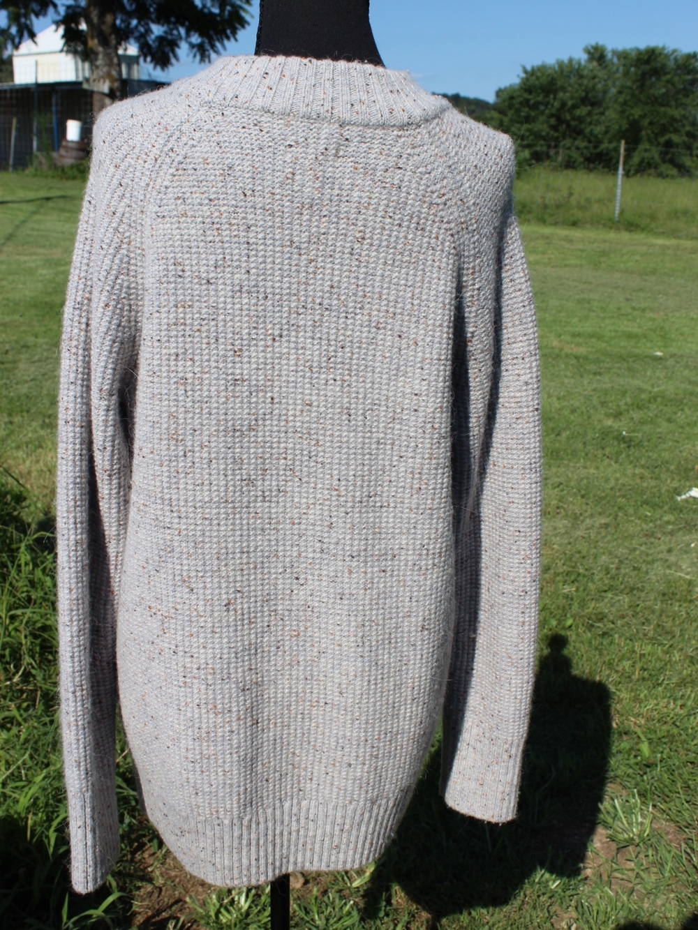 Duluth Trading Co Light Gray Flecked Crewneck Sweater - Picture 2 of 4